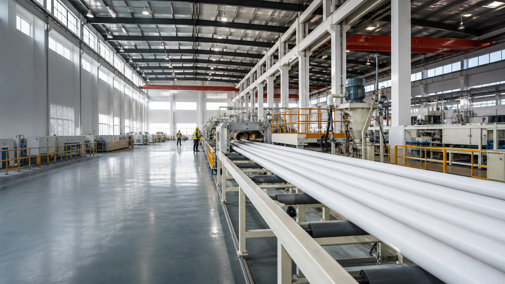 Illustrative PVC conduit pipe production workshop